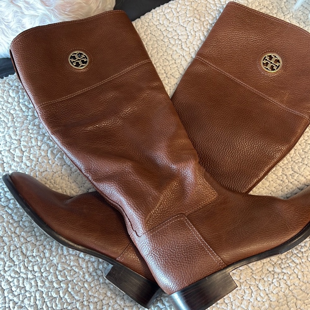 Tory Burch knee high boots , size 10M , chestnut color